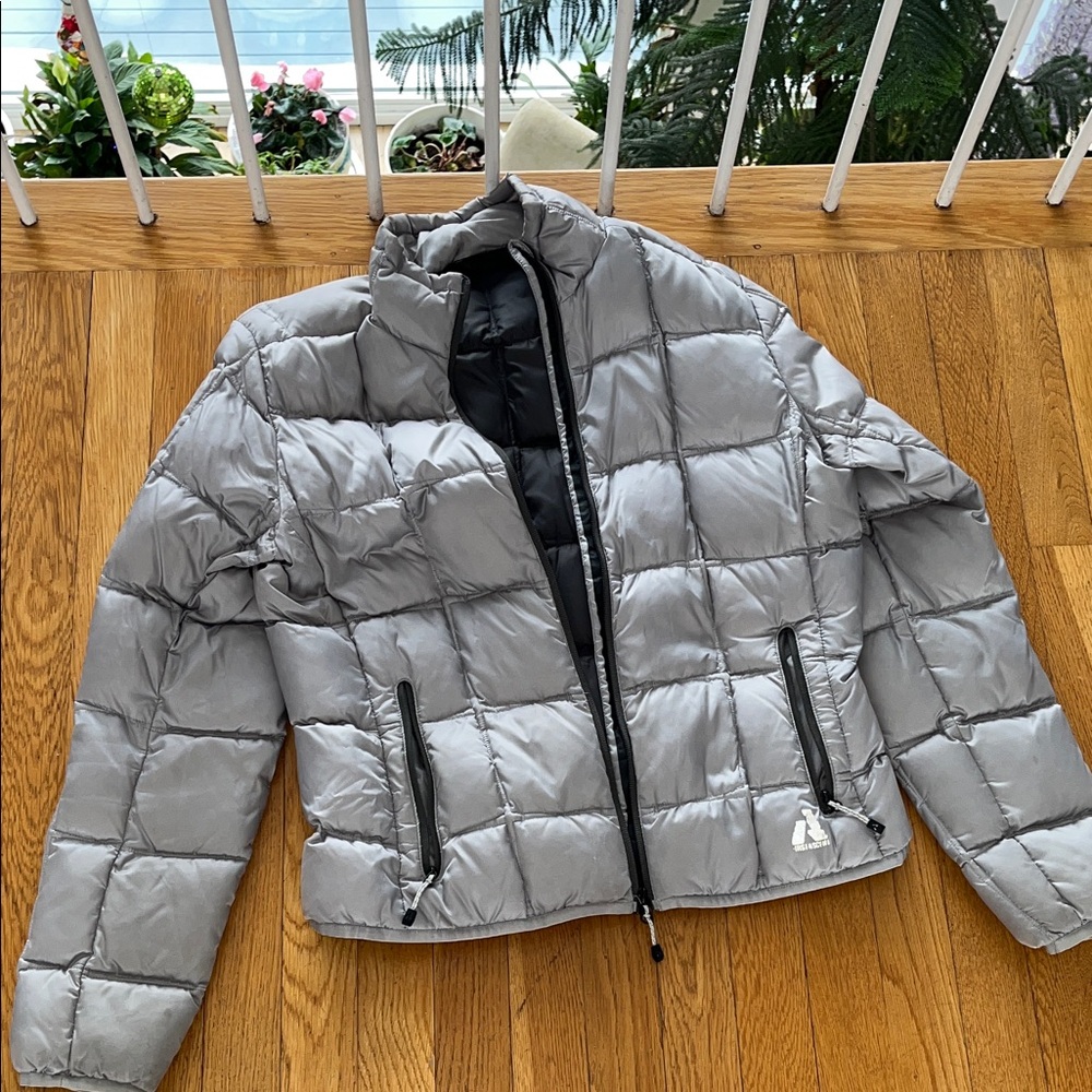 Stylish Gray Down Puffer Jacket First Accent - image 1